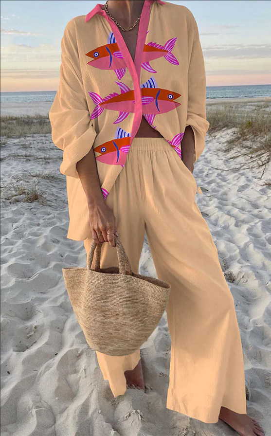 Evalisse™ | Sängklädesset med rosa fiskmotiv