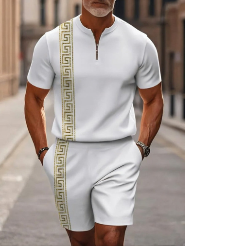 Kortärmad dragkedja tvådelad outfit