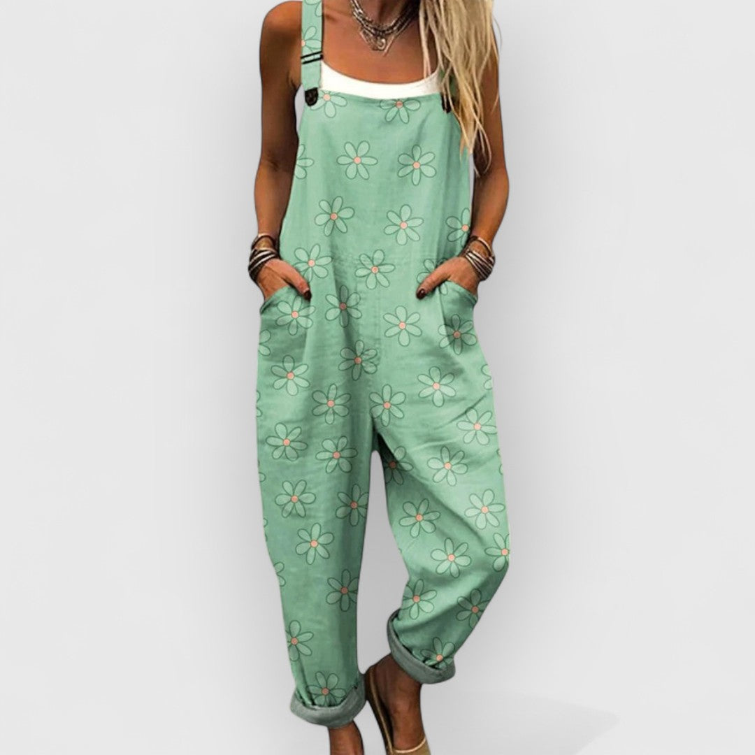 Ada | Vintage blommig jumpsuit i premiumtyg