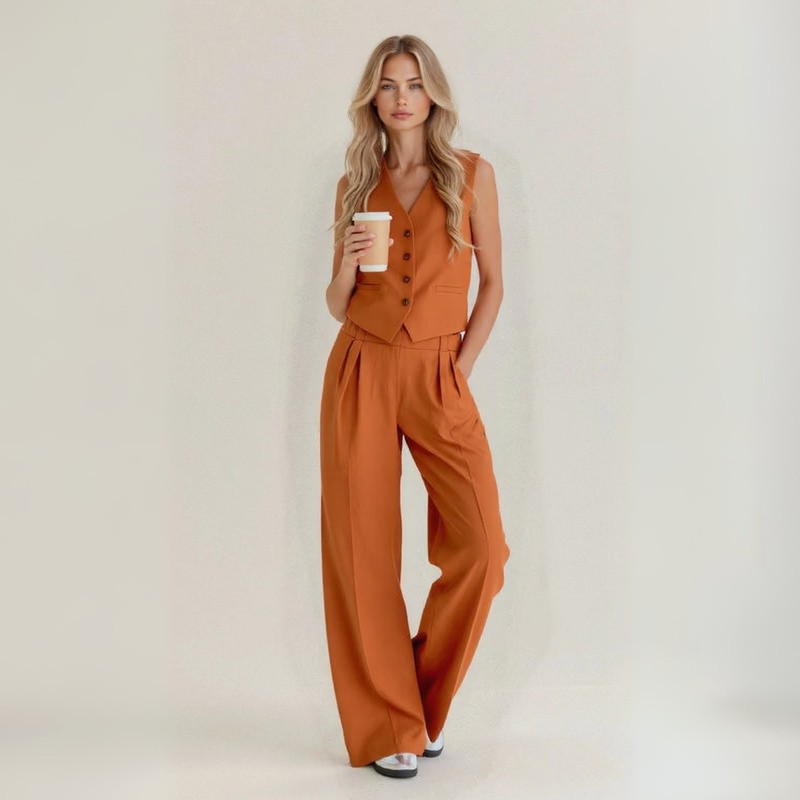 Anita | Casual set i hantverkslinne