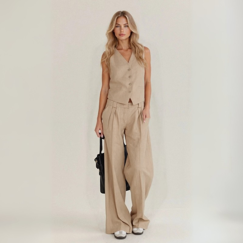 Anita | Casual set i hantverkslinne