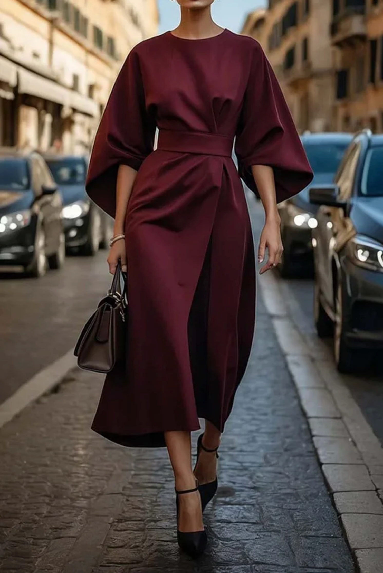 Elegant klassisk lång klänning